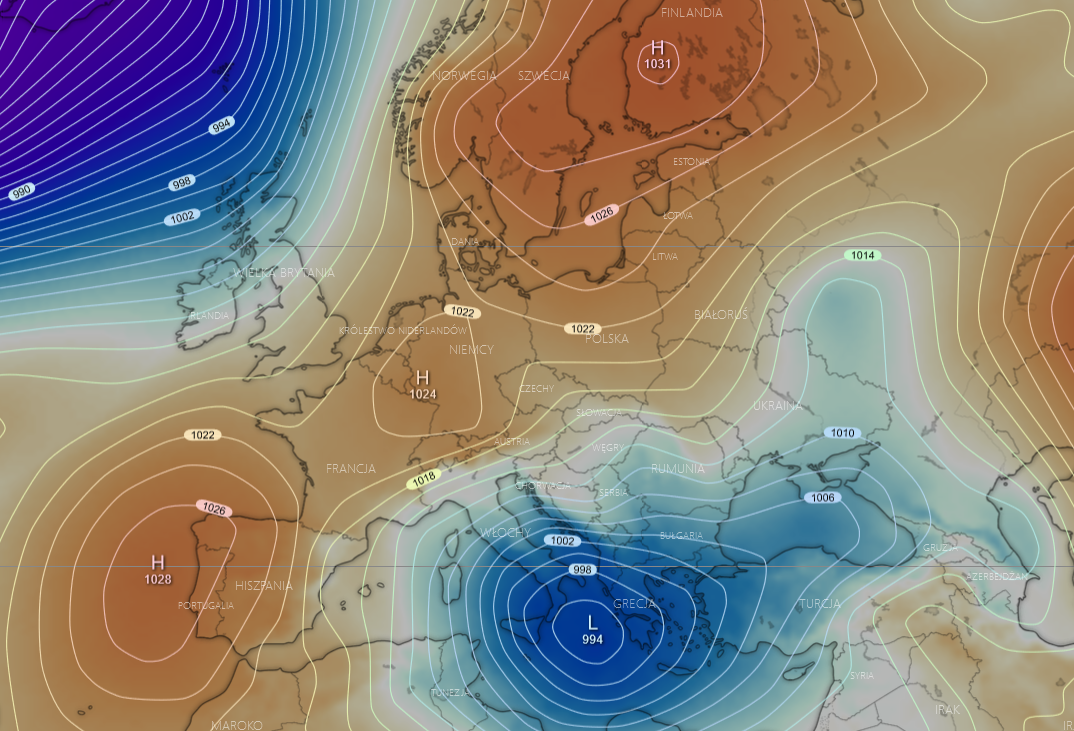 Pogoda: Prognoza pola ciśnienia nad Europą w poniedziałek - Polska w zasięgu wyżowej aury