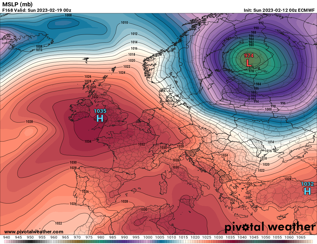 Pogoda: Głęboki układ niżowy wędrujący przez północną Europę w trakcie weekendu 18-19 luty